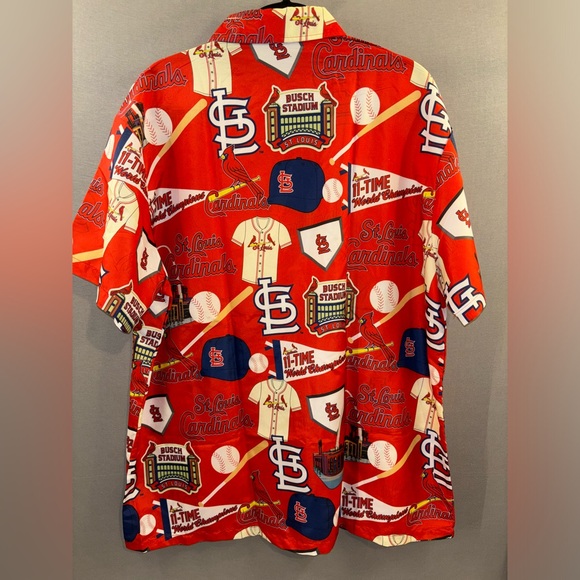 St. Louis cardinals men’s Hawaiian button down short sleeve shirt size XL - Picture 3 of 4